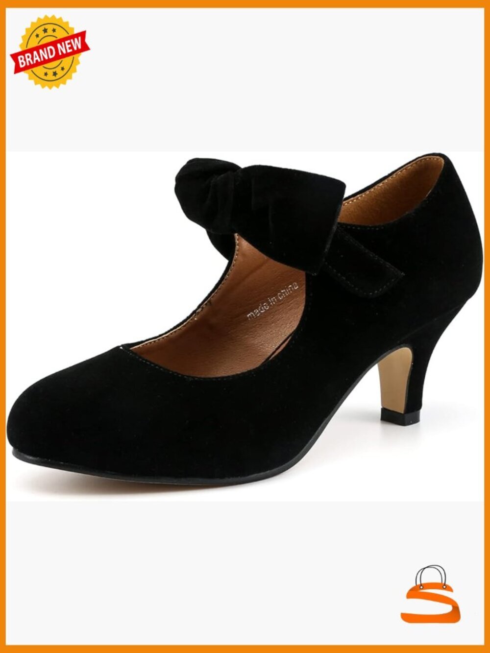 Bow Mary Jane Kitten Heel Pumps Dress Shoes Round Toe Ankle Strap Comfortable